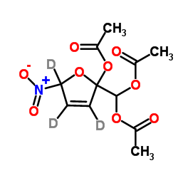 [2-Acetoxy-5-nitro(2H3)-2,5-dihydro-2-furanyl]methylene diacetate Structure