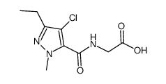 N-(4-chloro-3-ethyl-1-methyl-5-pyrazole carboxyl)glycine结构式