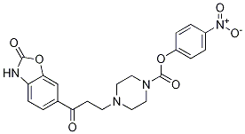 4-nitrophenyl 4-(3-oxo-3-(2-oxo-2,3-dihydrobenzo[d]oxazol-6-yl)propyl)piperazine-1-carboxylate Structure