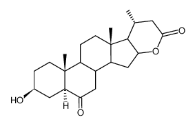 3β,16β-Dihydroxy-6-oxo-24-nor-5α-cholan-23-oic acid δ-lactone Structure