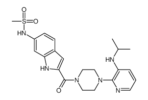 N-[2-[4-[3-(propan-2-ylamino)pyridin-2-yl]piperazine-1-carbonyl]-1H-indol-6-yl]methanesulfonamide Structure