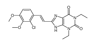 1H-Purine-2,6-dione, 3,7-dihydro-8-(2-(2-chloro-3,4-dimethoxyphenyl)et henyl)-1,3-diethyl-, (E)- Structure