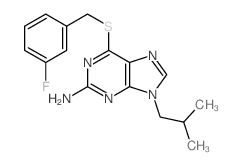9H-Purin-2-amine,6-[[(3-fluorophenyl)methyl]thio]-9-(2-methylpropyl)- structure