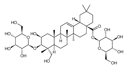 3-O-β-D-glucopyranosyl bayogenin 28-O-β-D-glucopyranosyl ester Structure