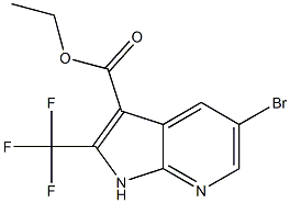 乙基 5-溴-2-(三氟甲基)-1H-吡咯并[2,3-B]吡啶-3-羧酸酯结构式
