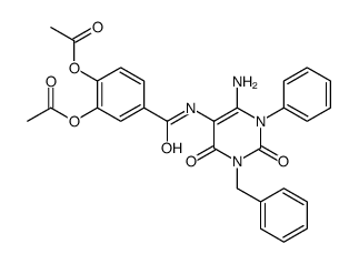 Benzamide,3,4-bis(acetyloxy)-N-[6-amino-1,2,3,4-tetrahydro-2,4-dioxo-1-phenyl-3-(phenylmethyl)-5-pyrimidinyl]- picture