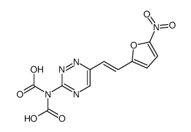 carboxy-[6-[(E)-2-(5-nitrofuran-2-yl)ethenyl]-1,2,4-triazin-3-yl]carbamic acid结构式