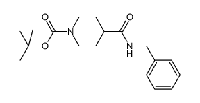 4-(苄基氨基甲酰基)哌啶-1-甲酸叔丁酯结构式