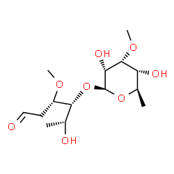 4-O-(6-Deoxy-3-O-methyl-β-D-allopyranosyl)-3-O-methyl-2,6-dideoxy-D-ribo-hexose结构式