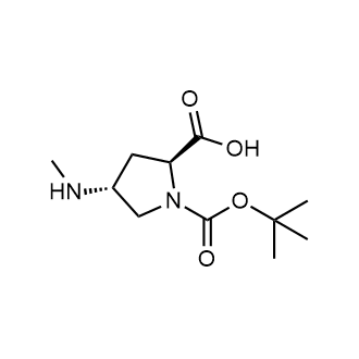 (2S,4R)-1-(tert-Butoxycarbonyl)-4-(methylamino)pyrrolidine-2-carboxylic acid Structure