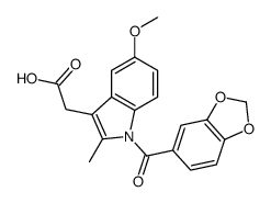 1-(1,3-Benzodioxol-5-ylcarbonyl)-5-methoxy-2-methyl-1H-indole-3-acetic acid结构式