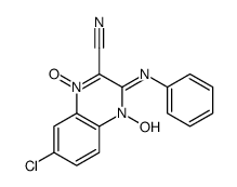 7-chloro-4-hydroxy-1-oxido-3-phenyliminoquinoxalin-1-ium-2-carbonitrile结构式