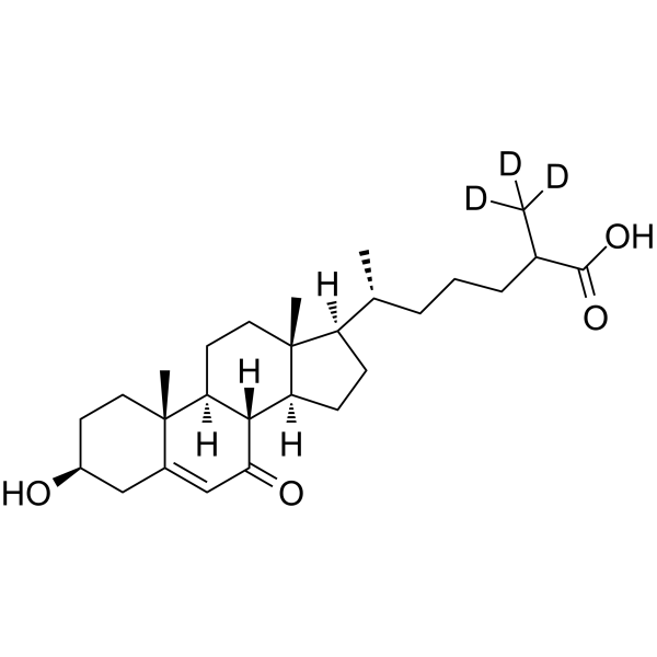 3β-Hydroxy-7-oxocholest-5-enoic acid-d3结构式