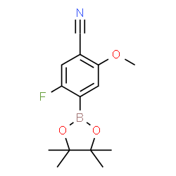 5-Fluoro-2-methoxy-4-(4,4,5,5-tetramethyl-1,3,2-dioxaborolan-2-yl)benzonitrile结构式