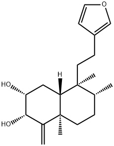 (2S,4aβ)-5β-[2-(3-Furyl)ethyl]decahydro-5,6α,8aα-trimethyl-1-methylenenaphthalene-2α,3α-diol结构式