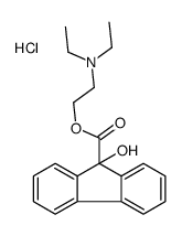 diethyl-[2-(9-hydroxyfluorene-9-carbonyl)oxyethyl]azanium,chloride Structure