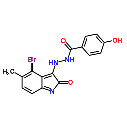 N'-(4-Bromo-5-methyl-2-oxo-2H-indol-3-yl)-4-hydroxybenzohydrazide结构式