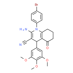 2-amino-1-(4-bromophenyl)-5-oxo-4-(3,4,5-trimethoxyphenyl)-1,4,5,6,7,8-hexahydro-3-quinolinecarbonitrile结构式