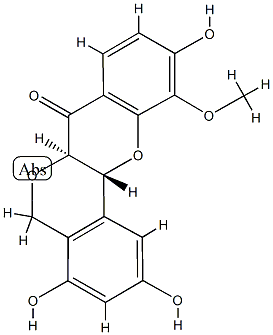 (6aR)-6aα,12aβ-Dihydro-2,4,10-trihydroxy-11-methoxy[2]benzopyrano[4,3-b][1]benzopyran-7(5H)-one Structure