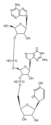 uridylyl-(5'→3')-guanylyl-(5'→3')-adenosine结构式