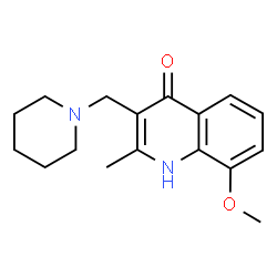 8-Methoxy-2-methyl-3-piperidin-1-ylmethyl-1H-quinolin-4-one结构式
