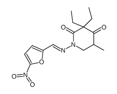 3,3-Diethyl-5-methyl-1-[(5-nitrofurfurylidene)amino]-2,4-piperidinedione Structure