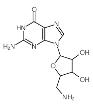 2-amino-9-[5-(aminomethyl)-3,4-dihydroxy-oxolan-2-yl]-3H-purin-6-one Structure