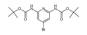 (4-bromo-6-tert-butoxycarbonylaminopyridin-2-yl)carbamic acid tert-butyl ester结构式