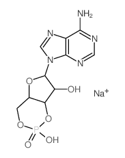 8-(6-aminopurin-9-yl)-3-hydroxy-3-oxo-2,4,7-trioxa-3$l^C10H12N5O6P-phosphabicyclo[4.3.0]nonan-9-ol Structure