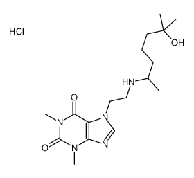 7-[2-[(6-hydroxy-6-methylheptan-2-yl)amino]ethyl]-1,3-dimethylpurine-2,6-dione,hydrochloride结构式