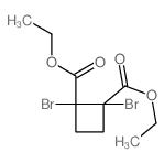 1,2-Cyclobutanedicarboxylicacid, 1,2-dibromo-, 1,2-diethyl ester Structure