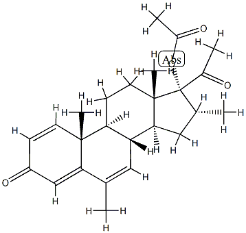 17α-(Acetyloxy)-6,16α-dimethylpregna-1,4,6-triene-3,20-dione结构式