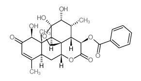 Picras-3-ene-2,16-dione, 15-(benzoyloxy)-11, 20-epoxy-1,11,12-trihydroxy-, (1.beta.,11.beta.,12.alpha., 15.beta.)- structure