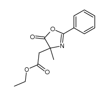 (4-methyl-5-oxo-2-phenyl-4,5-dihydro-oxazol-4-yl)-acetic acid ethyl ester Structure