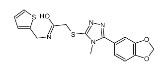 Acetamide, 2-[[5-(1,3-benzodioxol-5-yl)-4-methyl-4H-1,2,4-triazol-3-yl]thio]-N-(2-thienylmethyl)- (9CI) structure