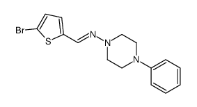 (E)-1-(5-bromothiophen-2-yl)-N-(4-phenylpiperazin-1-yl)methanimine结构式