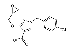 1-[(4-chlorophenyl)methyl]-4-nitro-3-(oxiran-2-ylmethoxy)pyrazole结构式