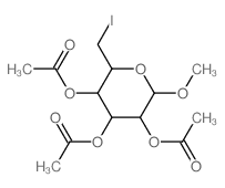 a-D-Glucopyranoside, methyl6-deoxy-6-iodo-, 2,3,4-triacetate结构式