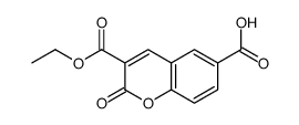 3-ethoxycarbonyl-2-oxochromene-6-carboxylic acid Structure
