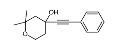 2,2-dimethyl-4-(2-phenylethynyl)oxan-4-ol Structure