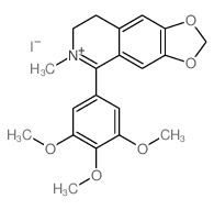 6-methyl-5-(3,4,5-trimethoxyphenyl)-7,8-dihydro-[1,3]dioxolo[4,5-g]isoquinolin-6-ium,iodide Structure