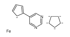 5-cyclopenta-2,4-dien-1-ylpyrimidine,cyclopentane,iron Structure