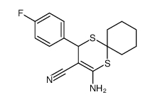 2-Amino-4-(4-fluoro-phenyl)-1,5-dithia-spiro[5.5]undec-2-ene-3-carbonitrile Structure