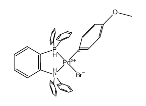 bromo(4-methoxyphenyl)(1,2-bis(diphenylphosphino)benzene)palladium Structure
