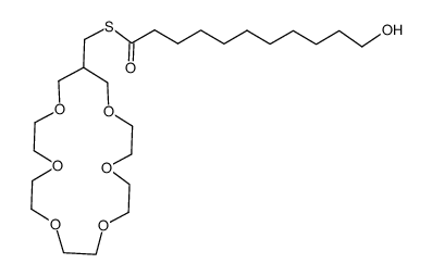 S-((1,4,7,10,13,16-hexaoxacyclononadecan-18-yl)methyl) 11-hydroxyundecanethioate Structure