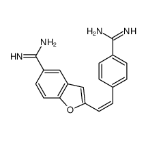 2-[(E)-2-(4-carbamimidoylphenyl)ethenyl]-1-benzofuran-5-carboximidamide结构式