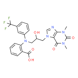 Benzoic acid,2-[[2-hydroxy-3-(1,2,3,6-tetrahydro-1,3-dimethyl-2,6-dioxo-7H-purin-7-yl)propyl][3-(trifluoromethyl)phenyl]amino]- picture