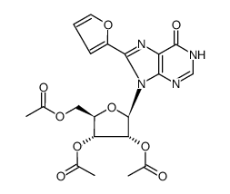 2',3',5'-tri-O-acetyl-8-(2-furyl)inosine结构式