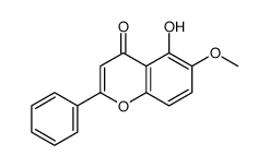 5-Hydroxy-6-methoxy-2-phenyl-4H-chromen-4-one结构式