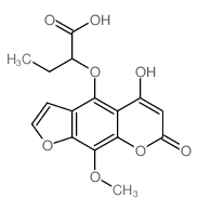 2-((5-Hydroxy-9-methoxy-7-oxo-7H-furo(3,2-g)chromen-4-yl)oxy)butanoic acid structure